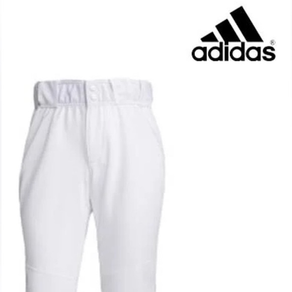NWT Lot of 2x [adidas] Icon Pro White Open Hem Baseball Pants - Men’s Sz Small - Picture 3 of 15